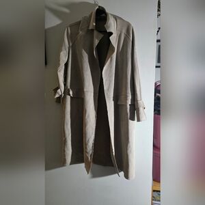 Faux suede trench coat